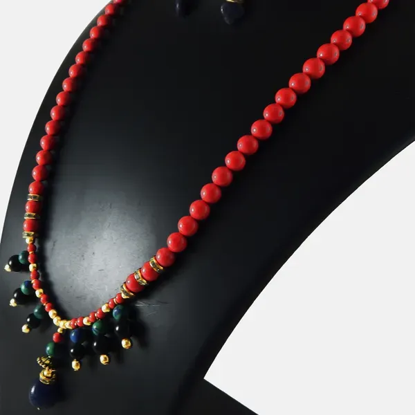 Red_Gemstone_Coral_Beads_Necklace_For_Women