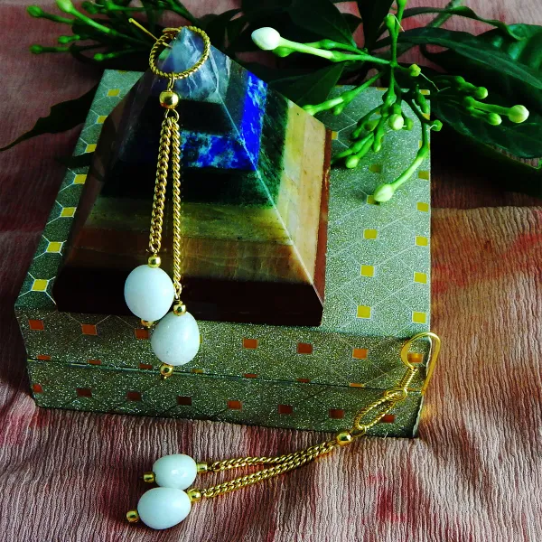 White_Gemstone_Tumble_Agate_Earrings_For_Women