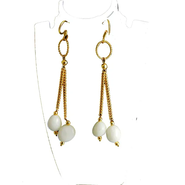 White_Gemstone_Tumble_Agate_Earrings_For_Women