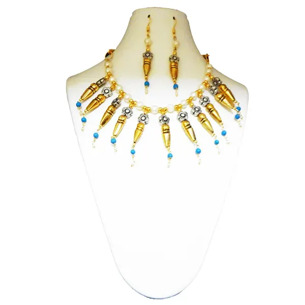 Sky_Blue_Gemstone_Turquoise_Metal_Beads_Fancy_Necklace_For_Women