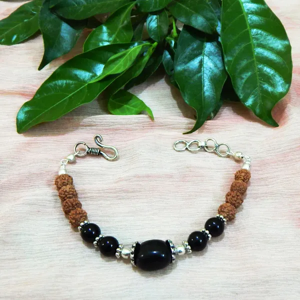 Black_Gemstone_Agate_Rudraksha_Beads_Bracelet_For_Women