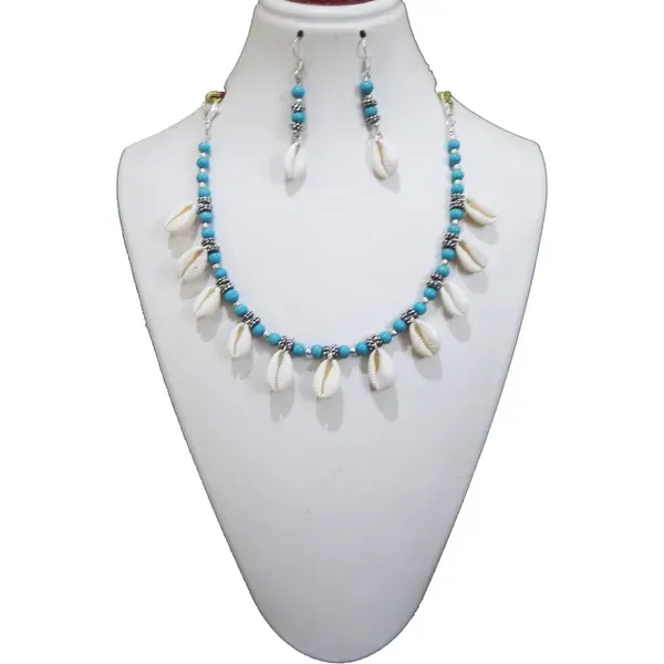 Sky_Blue_Sea_Shell_Glass_Beaded_Choker_Jewelry_For_Women
