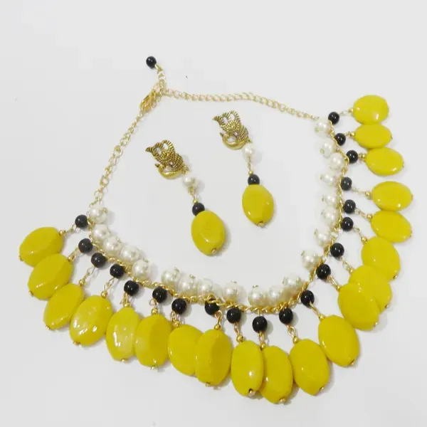 Yellow_Glass_Beads_Fancy_Choker_Necklace_For_Women