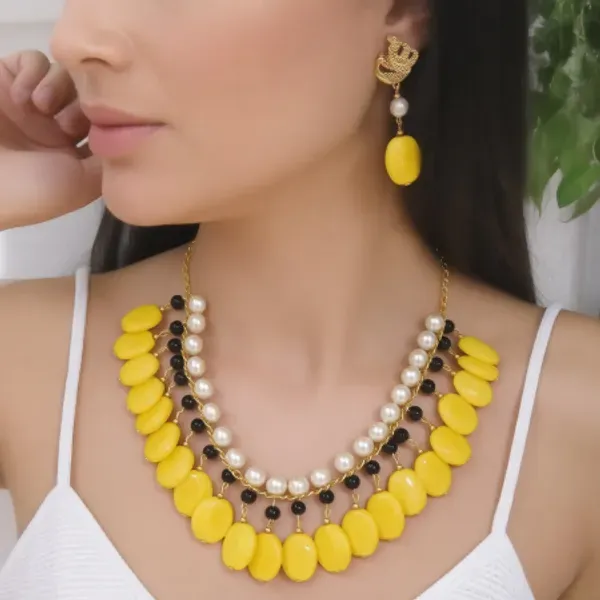 Yellow_Glass_Beads_Fancy_Choker_Necklace_For_Women