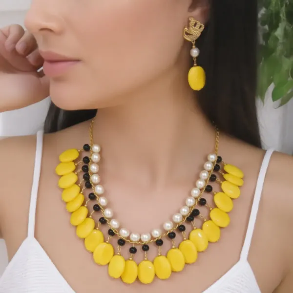 Yellow_Glass_Beads_Fancy_Choker_Necklace_For_Women