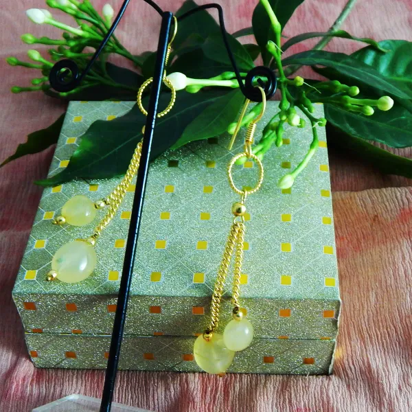 Yellow_Gem_Tumble_Aventurine_Earrings_For_Women