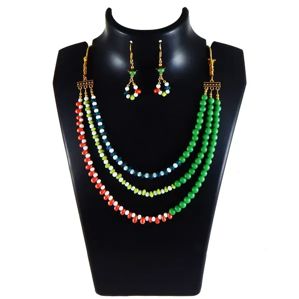 Red_Plain_Glass_Color_Beads_Pendant_Necklace_For_Women