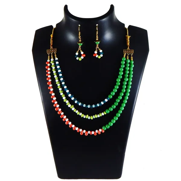 Red_Plain_Glass_Color_Beads_Pendant_Necklace_For_Women