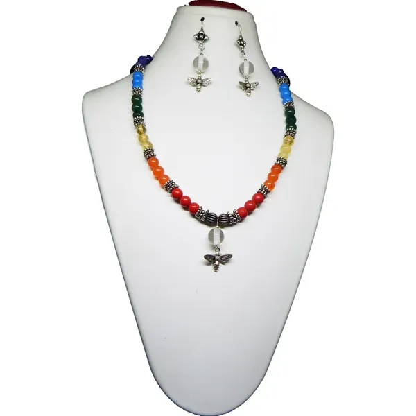 Multicolor_Gemstone_Beads_7_Chakra_Charm_Necklace_For_Women