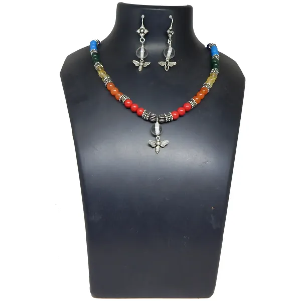 Multicolor_Gemstone_Beads_7_Chakra_Charm_Necklace_For_Women