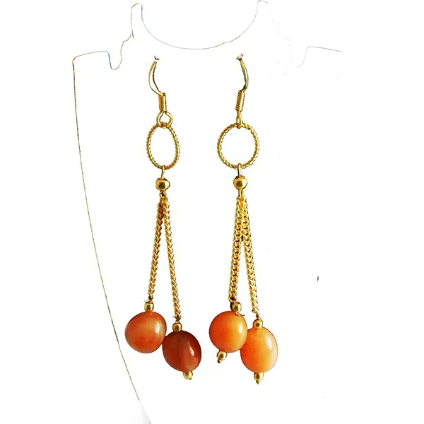Orange_Gemstone_Carnelian_Tumble_Earrings_For_Women