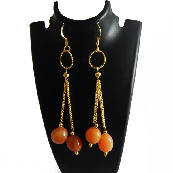 Orange_Gemstone_Carnelian_Tumble_Earrings_For_Women
