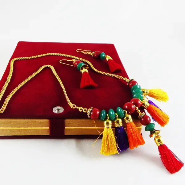 Multicolor_Glass_Beads_Tassel_Necklace_For_Women