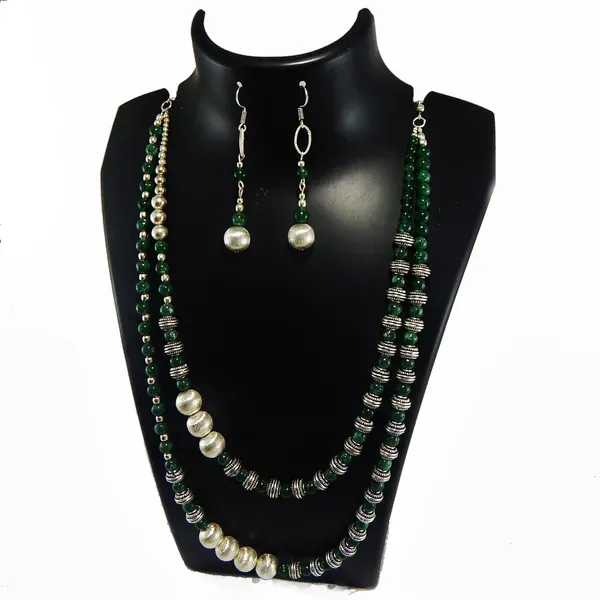 Green_Gemstone_Green_Aventurine_Metal_Beads_Necklace_For_Women