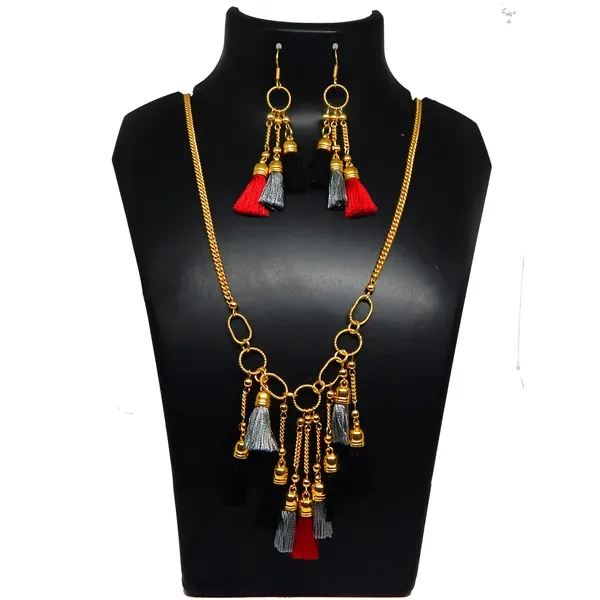 Multicolor_Tassels_Copper_Metal_Chain_Necklace_For_Women