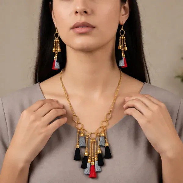 Multicolor_Tassels_Copper_Metal_Chain_Necklace_For_Women