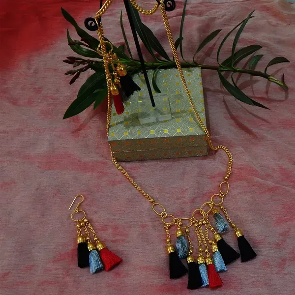 Multicolor_Tassels_Copper_Metal_Chain_Necklace_For_Women