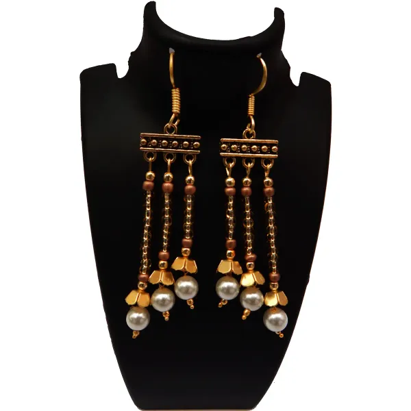 Gold_Color_Glass_Seed_Beaded_With_Pearl_Earrings_For_Women