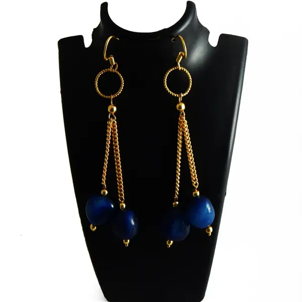 Blue_Gemstone_Agate_Tumble_Earrings_For_Women