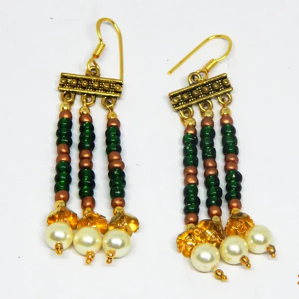 Green_Glass_Seed_Beads_Pearl_Dangler_Earrings_For_Girls