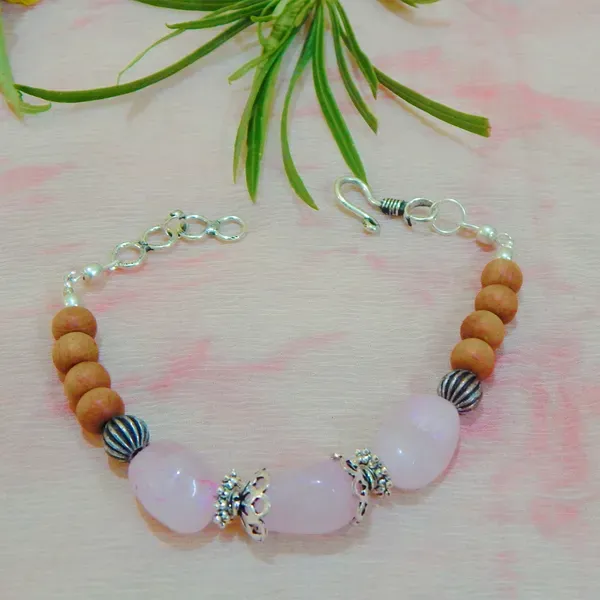 Pink_Rose_Quartz_White_Sandal_Wood_Bracelet_For_Heart_Chakra_Women