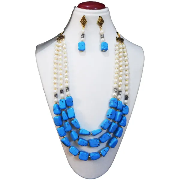 Sky_Blue_Turquoise_Tumble_Synthetic_Pearl_Necklace_For_Women