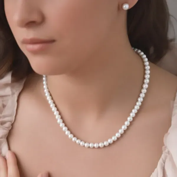 White_Single_Line_Real_Pearl_Necklace_For_Women