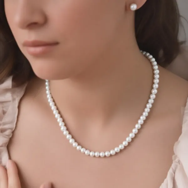 White_Single_Line_Real_Pearl_Necklace_For_Women