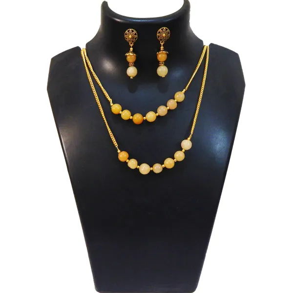 Yellow_Gemstone_Aventurine_2_Line_Solar_Plexus_Chakra_Necklace_For_Women
