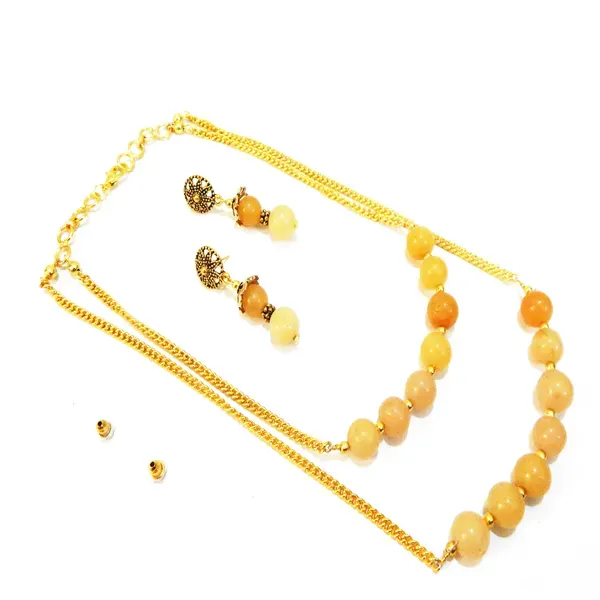 Yellow_Gemstone_Aventurine_2_Line_Solar_Plexus_Chakra_Necklace_For_Women