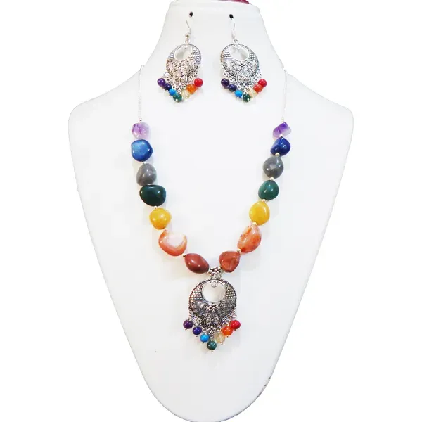 Multicolor_Gemstone_Tumble_Beads_7_Chakra_Necklace_For_Women