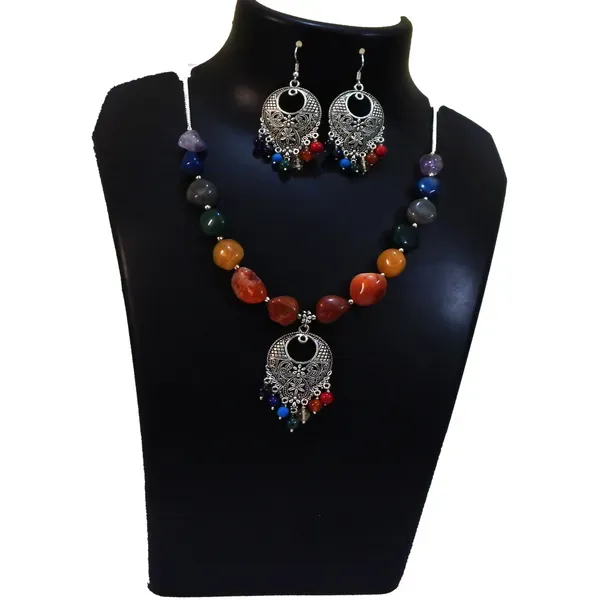 Multicolor_Gemstone_Tumble_Beads_7_Chakra_Necklace_For_Women