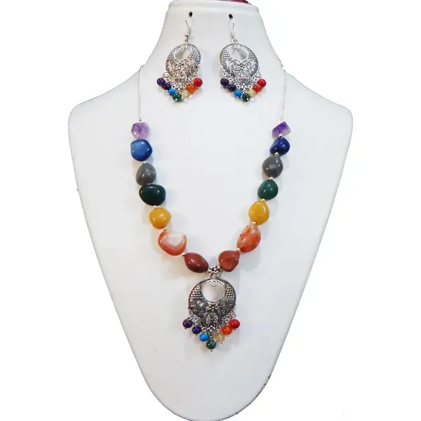 Multicolor_Gemstone_Tumble_Beads_7_Chakra_Necklace_For_Women