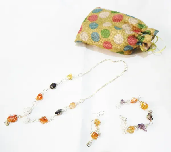 Multicolor_Gemstone_Tumble_Silver_Tone_Necklace_For_Women