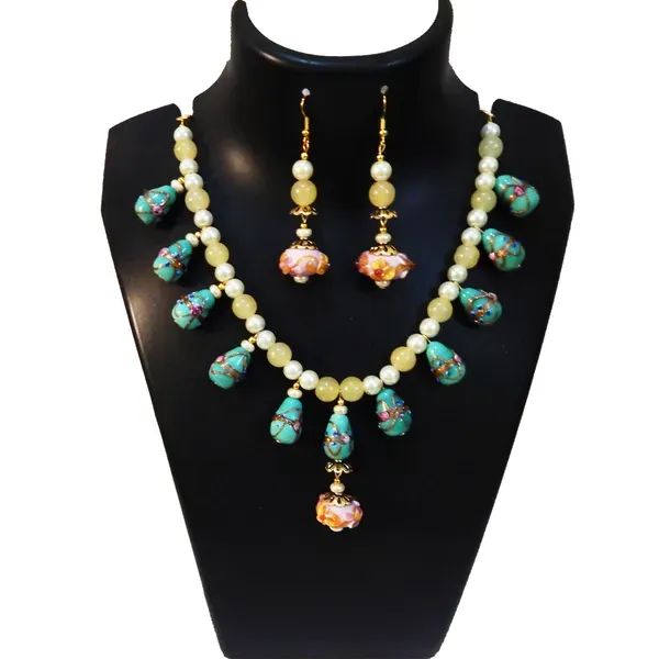 Sea_Green_Synthetic_Pearl_Lampwork_Glass_Beads_Choker_Necklace_For_Women