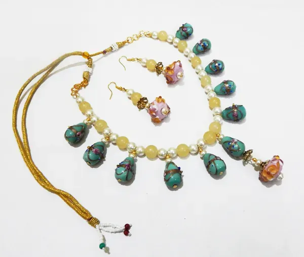 Sea_Green_Synthetic_Pearl_Lampwork_Glass_Beads_Choker_Necklace_For_Women