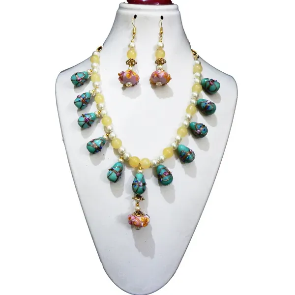 Sea_Green_Synthetic_Pearl_Lampwork_Glass_Beads_Choker_Necklace_For_Women