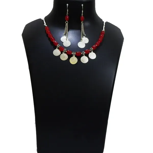 Red_Glass_Beads_With_Metal_Charms_Jewelry_For_Women