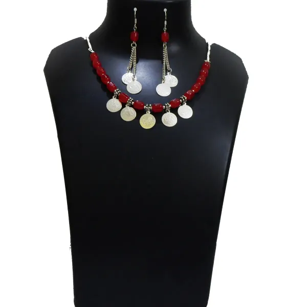 Red_Glass_Beads_With_Metal_Charms_Jewelry_For_Women