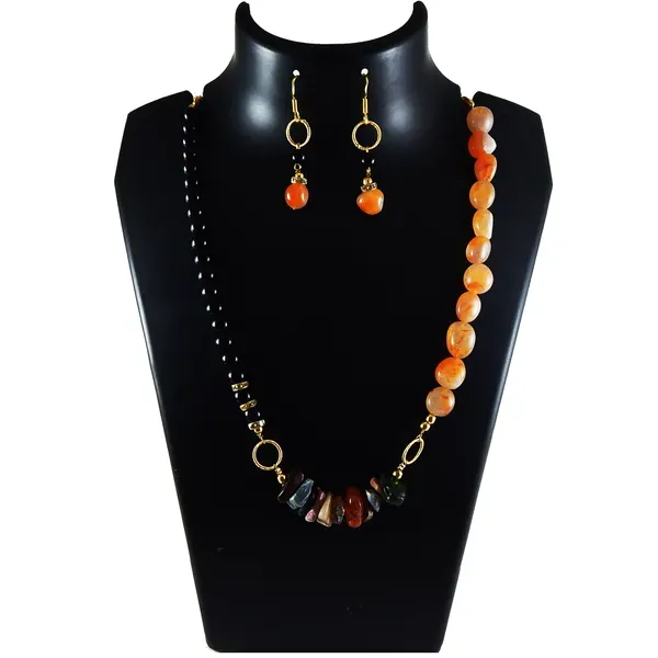 Multicolor_Carnelian_Black_Onyx_Gemstone_Beads_Necklace_For_Women