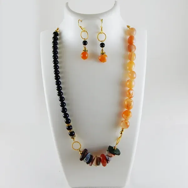 Multicolor_Carnelian_Black_Onyx_Gemstone_Beads_Necklace_For_Women