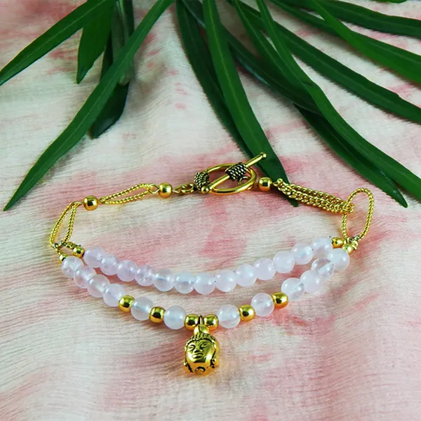 Pink_Gemstone_Rose_Quartz_6mm_Round_Beads_Gold_Chain_Bracelet_For_Women