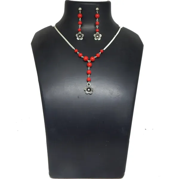 Red_Gemstone_Coral_Small_Pendant_Necklace_For_Women