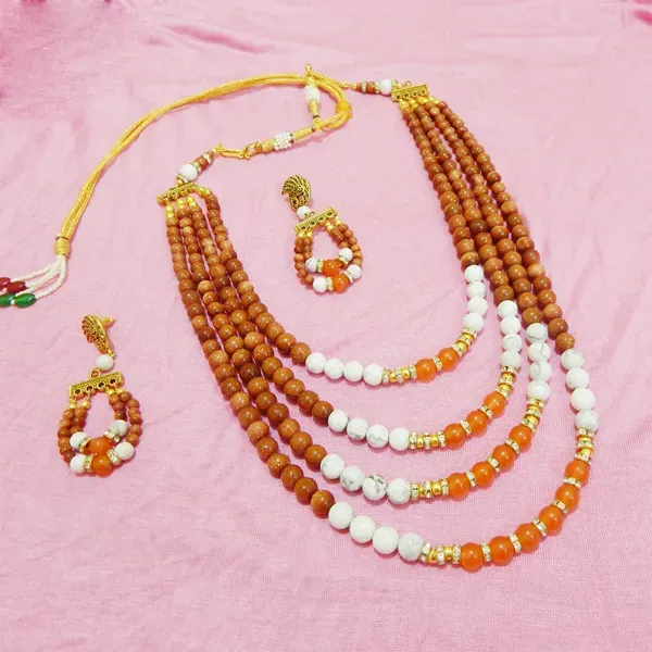 Multicolor_Gemstone_Mixed_Beads_Four_Line_Necklace_For_Women
