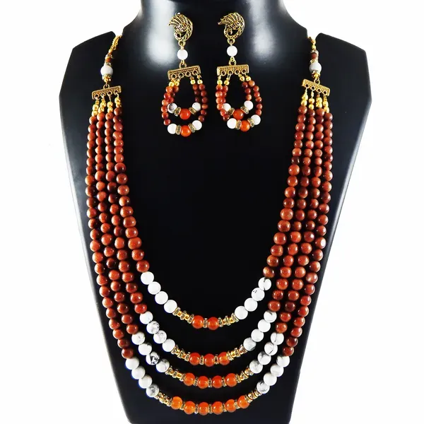 Multicolor_Gemstone_Mixed_Beads_Four_Line_Necklace_For_Women