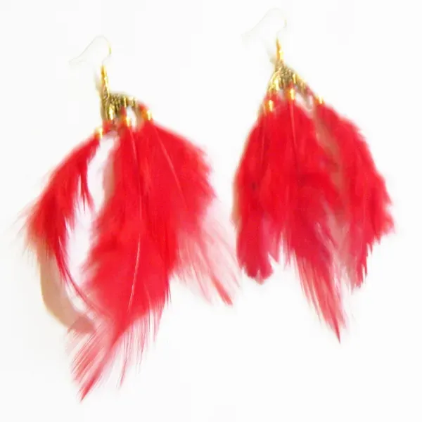 Red_Color_Feathers_Hanging_Metal_Earrings_For_Women