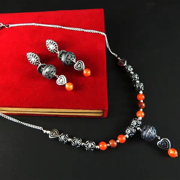 Multicolor_Gemstone_Carnelian_Goldstone_With_Metal_Beads_Necklace_For_Wom