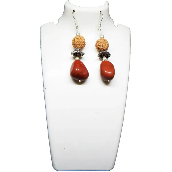 Pink_Rudraksha_Rose_Quartz_Stone_Earrings_For_Women