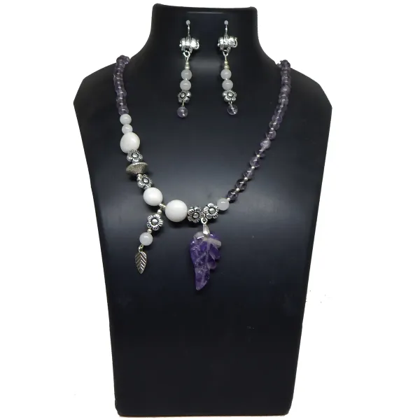 Purple_Gemstone_Amethist_White_Agate_Tumble_Necklace_For_Women