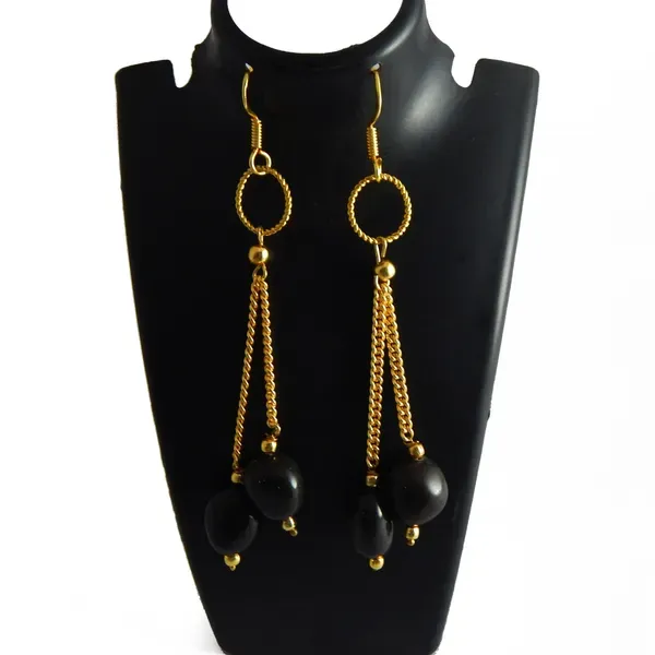 Black_Gemstone_Agate_Tumble_Earrings_For_Women